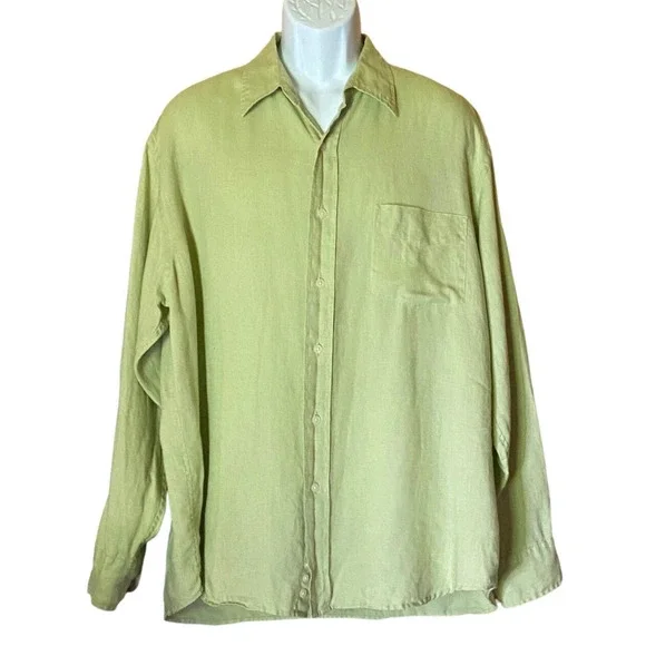 Crew Factory Shirts J Crew Men Xl Linen Long Sleeve Pale